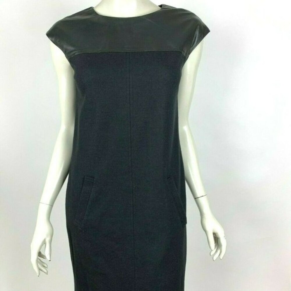 Sinclaire Daria Wool Leather Dress Sheath Career